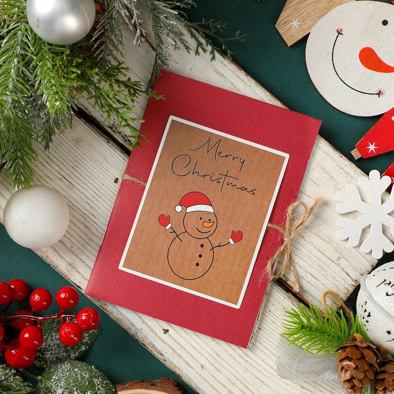 Engrowtic Christmas Gift Card Book 5 Slots Gift Postcard Sleeves Christmas Snowman Money Holder Envelope Booklet for Cash Xmas Party Supplies for Teacher Office Employee Appreciation - Image 3